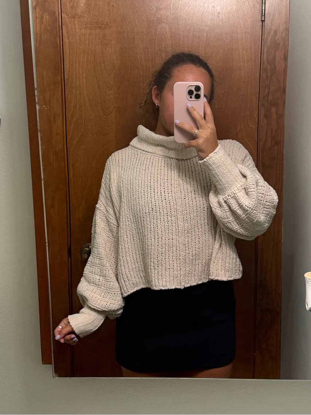 Free People Cropped Turtleneck Sweater - Cream